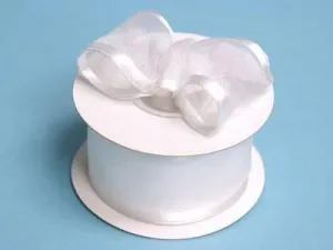 10 Yards 1.5" DIY White Organza Ribbon With Wired Edged For Craft Dress Wedding