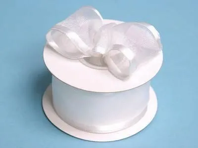 10 Yards 1.5" DIY White Organza Ribbon With Wired Edged For Craft Dress Wedding