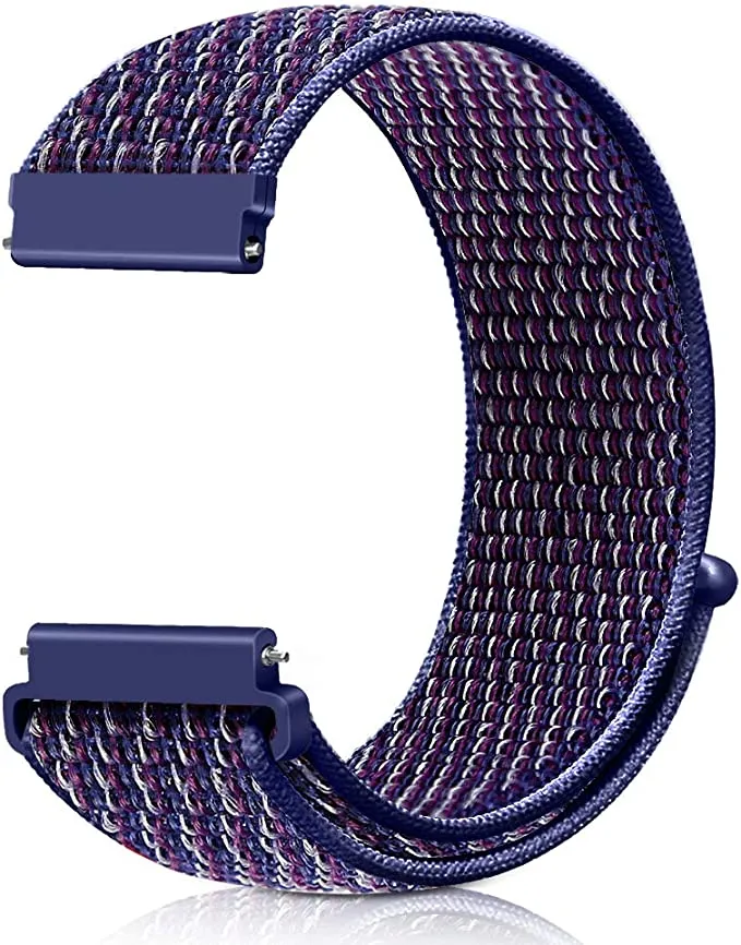22mm SmartWatch Sport Loop Nylon Bands Deep Navy