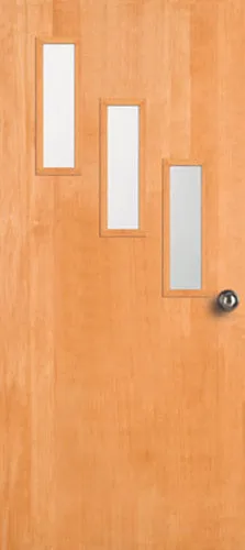 3 Vertical Light - Exterior Modern Mid Century Solid Unfinished Doug Fir Wood Door