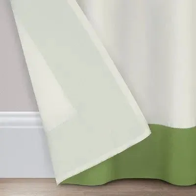 95"x52" Hampton Border Outdoor Room Darkening Curtain Panel Green - Waverly Sun N Shade