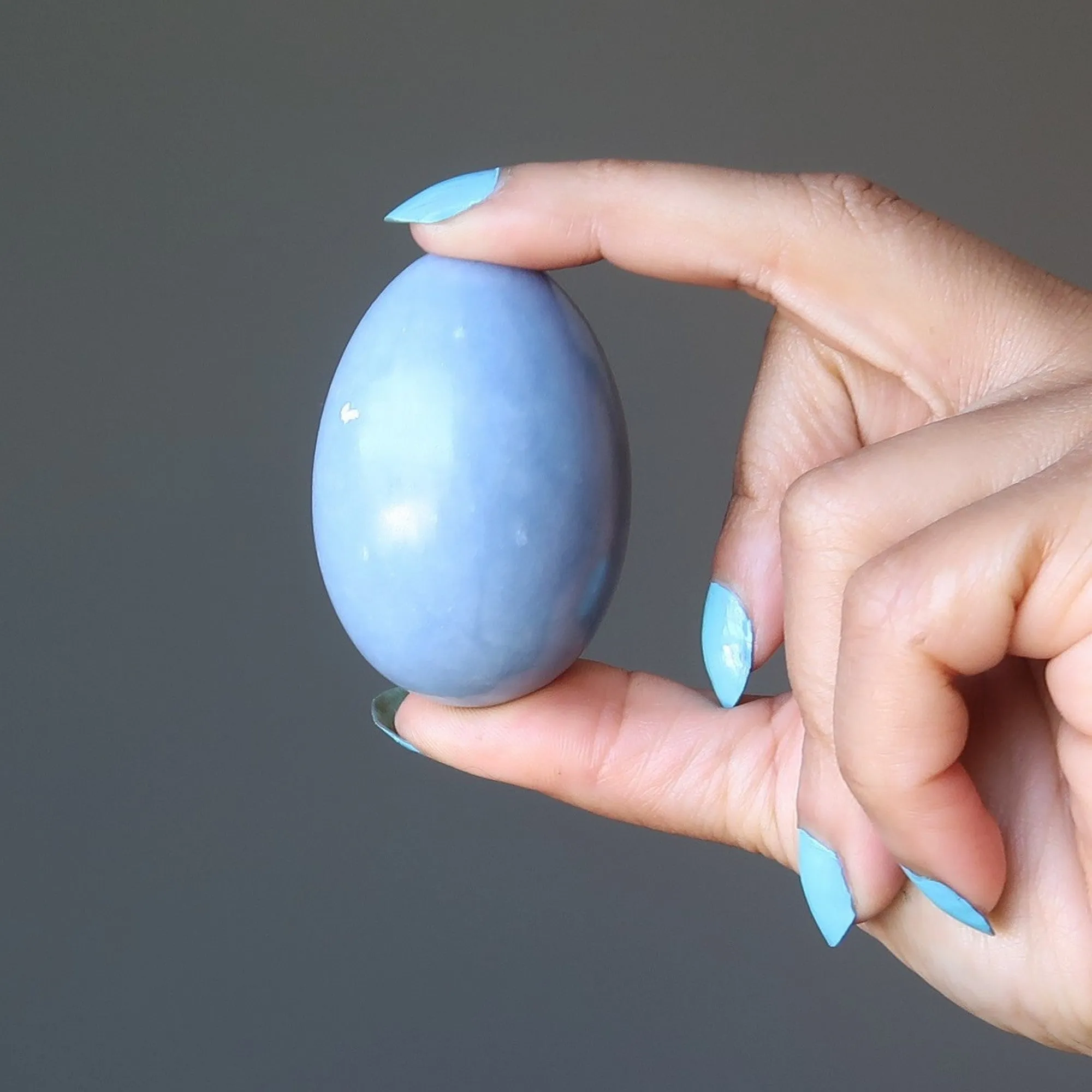 Angelite Egg Blue Celestial Guardian Gemstone
