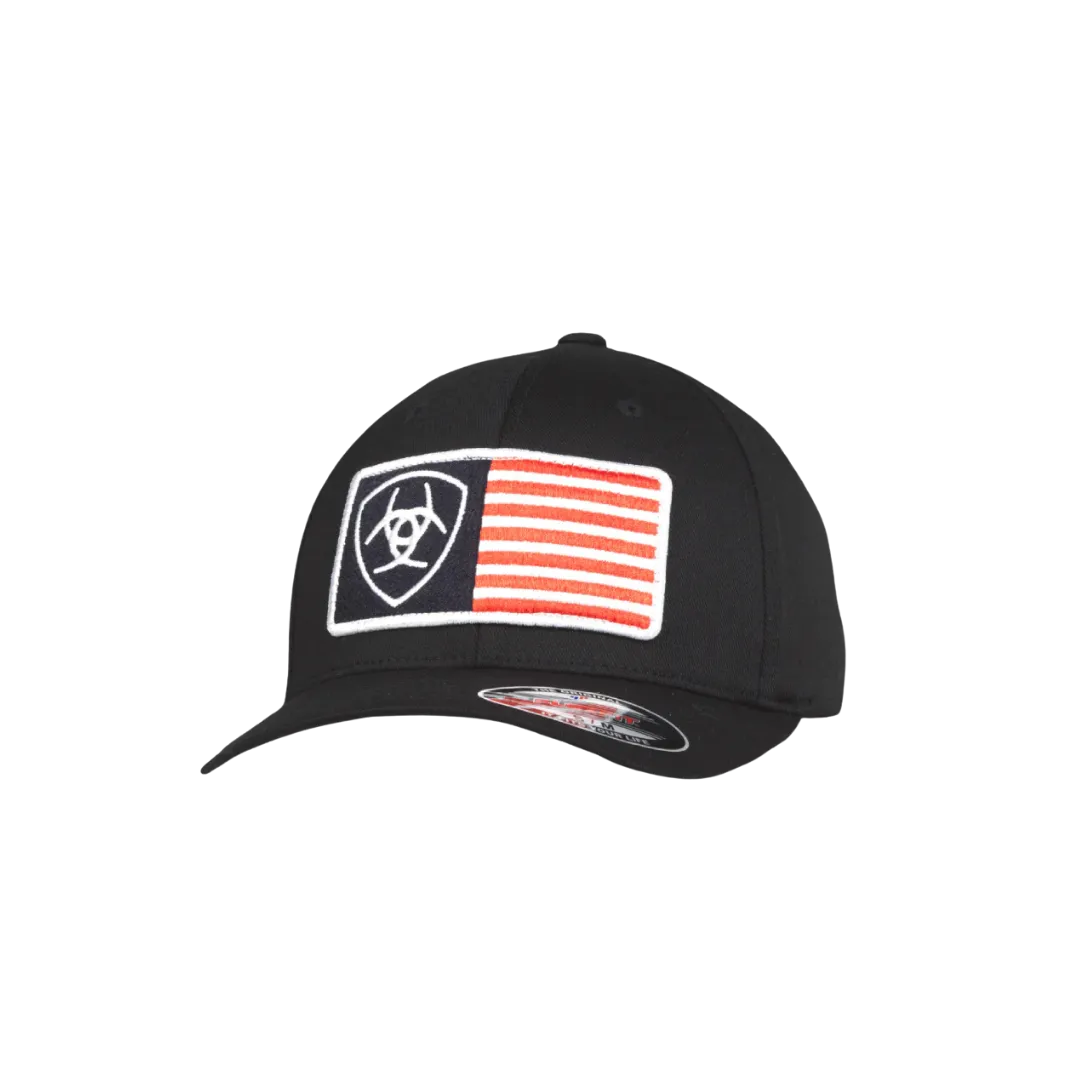 Ariat Men's Unique Usa Flag Shield Black Cap
