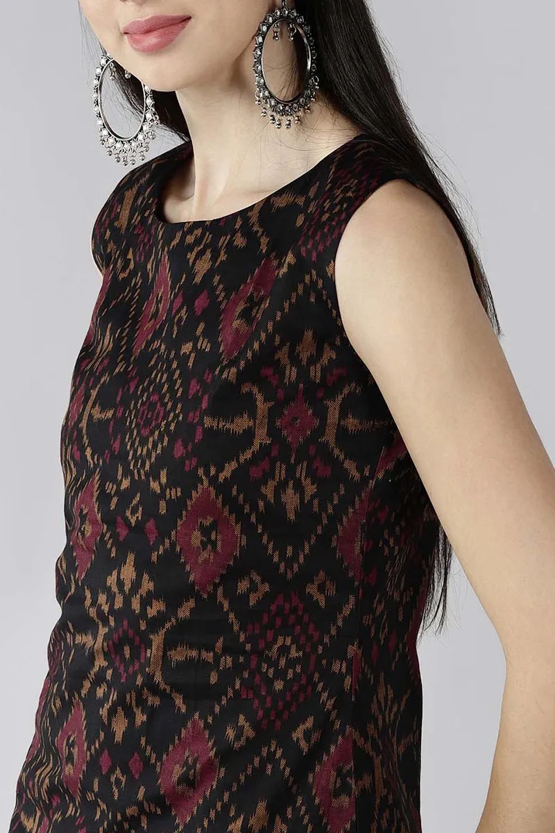 Black Ethnic Motifs Printed Kurtas