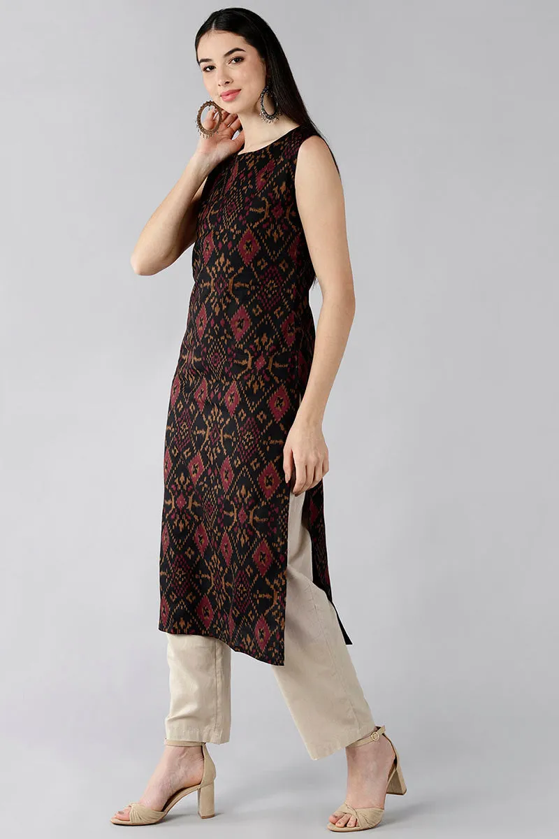 Black Ethnic Motifs Printed Kurtas