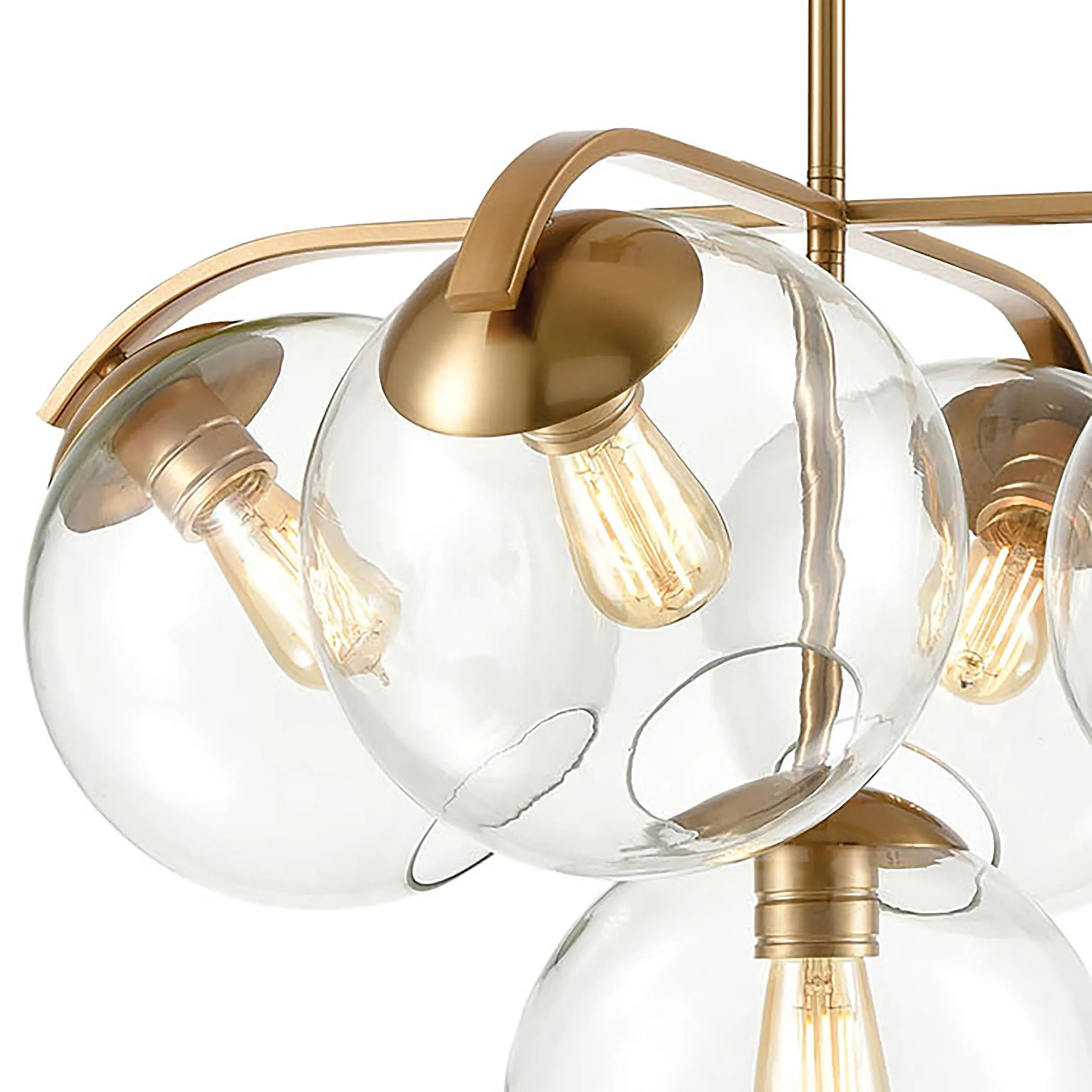 Collective 28" 5 Light Chandelier in Satin Brass