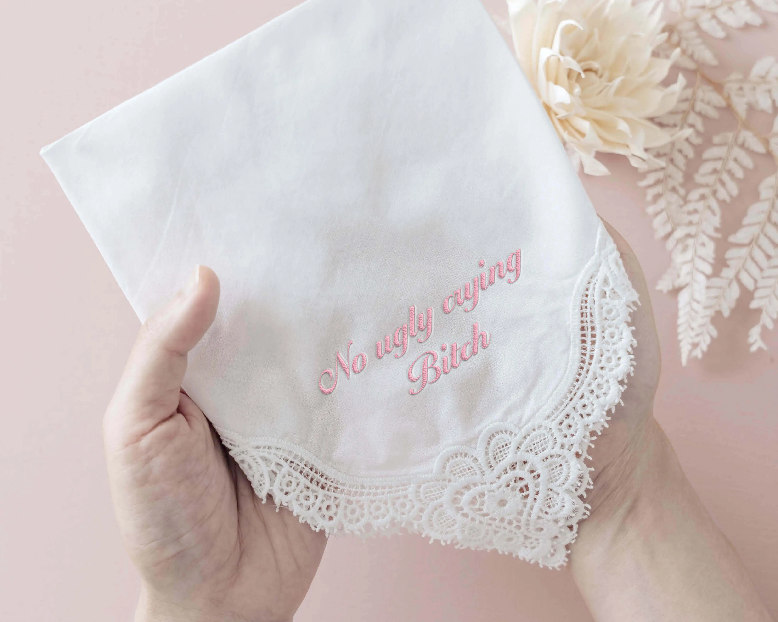 Cotton Embroidery Wedding Handkerchief