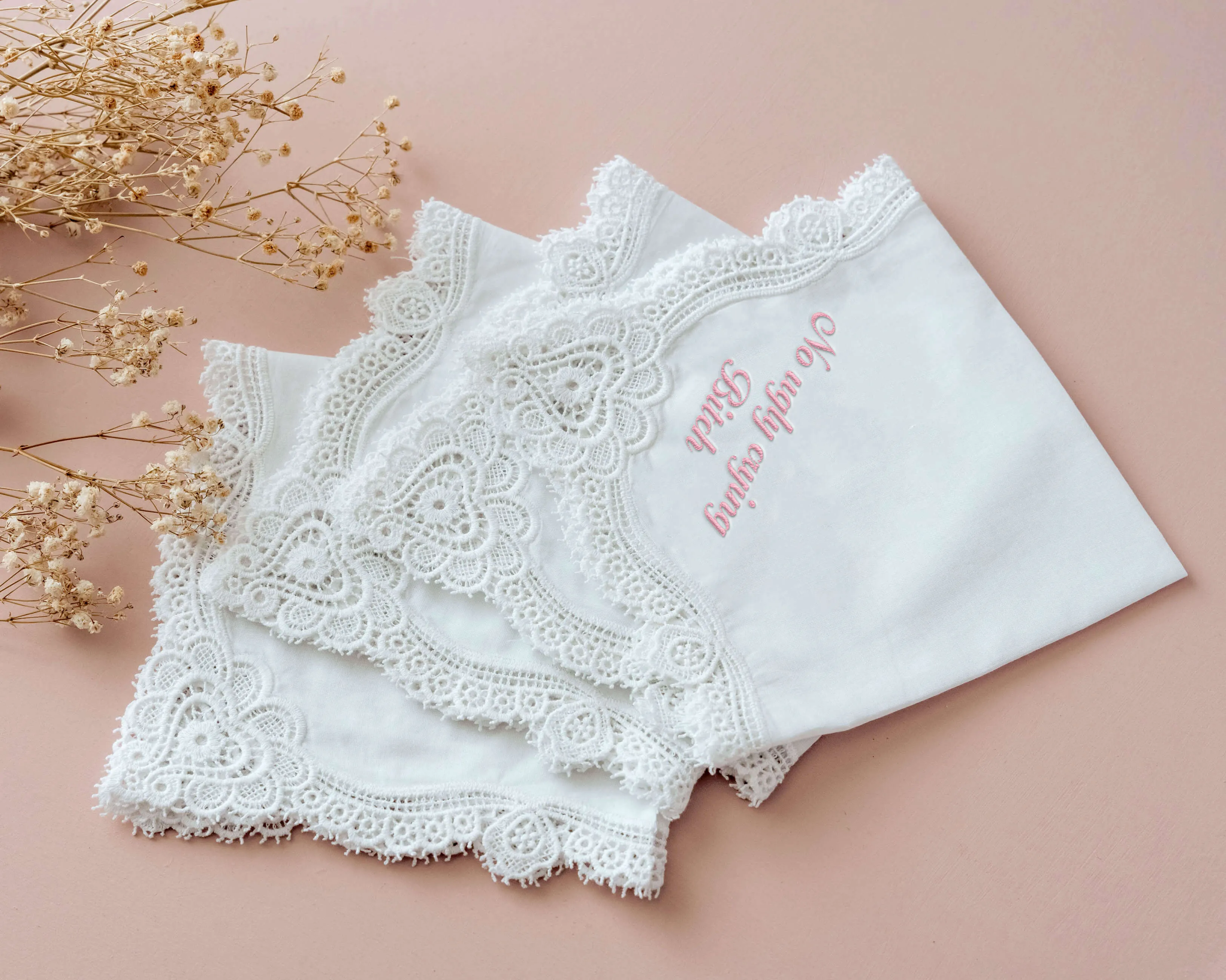 Cotton Embroidery Wedding Handkerchief