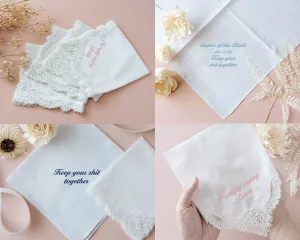 Cotton Embroidery Wedding Handkerchief