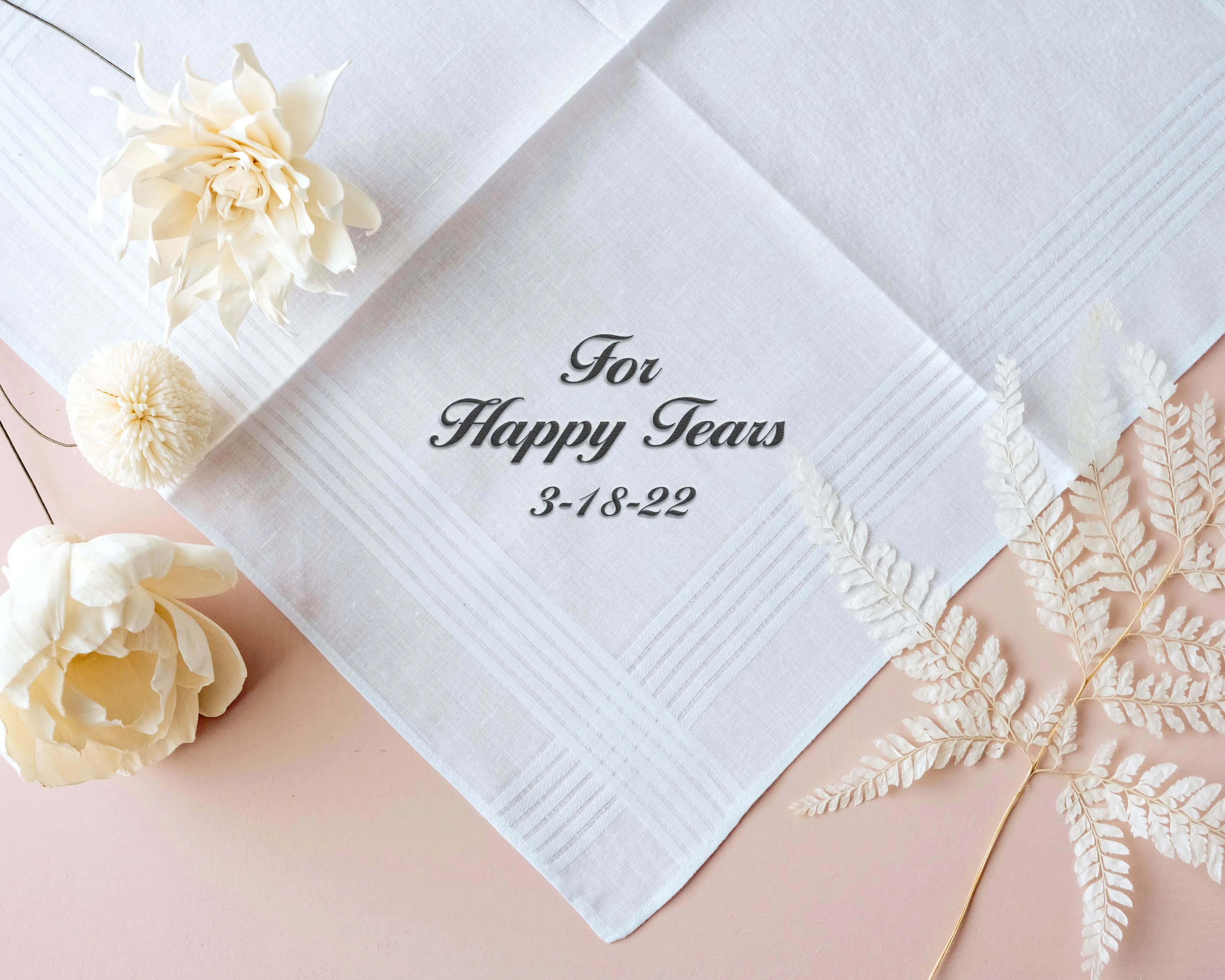 Cotton Embroidery Wedding Handkerchief