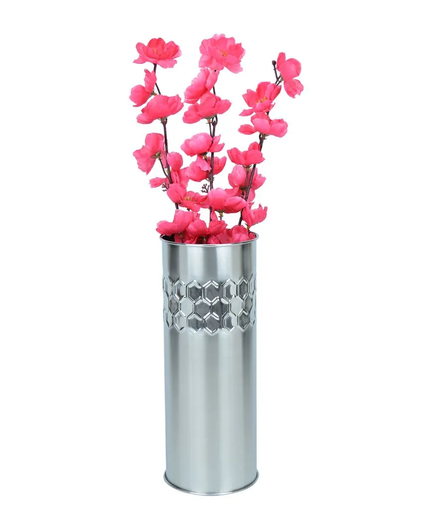 Crystal Cut Silver Stainless Steel Flower Vase