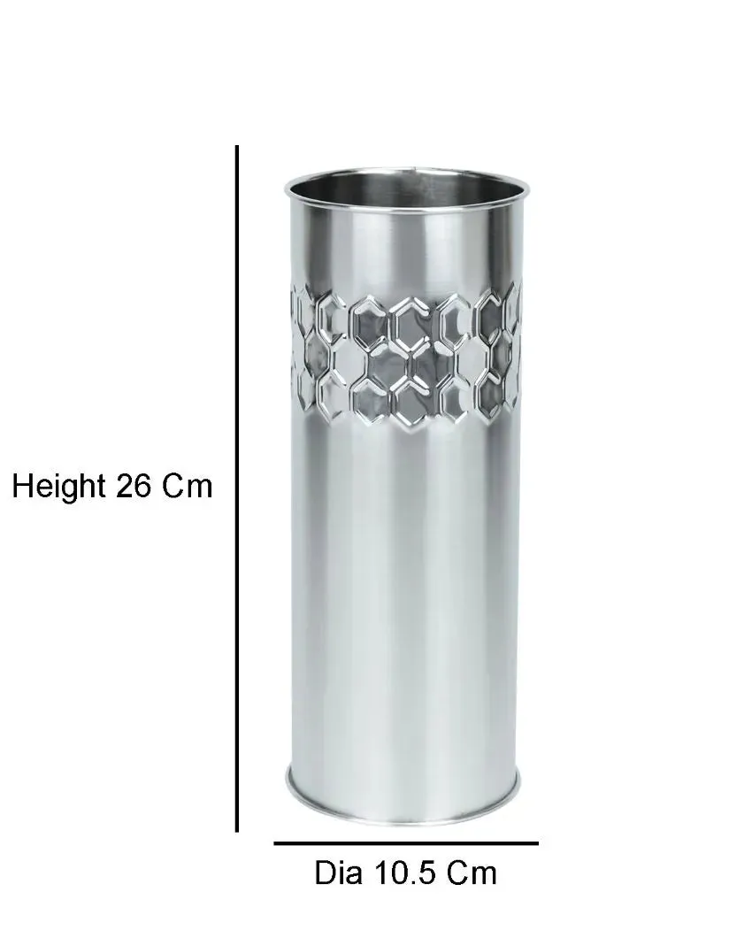Crystal Cut Silver Stainless Steel Flower Vase