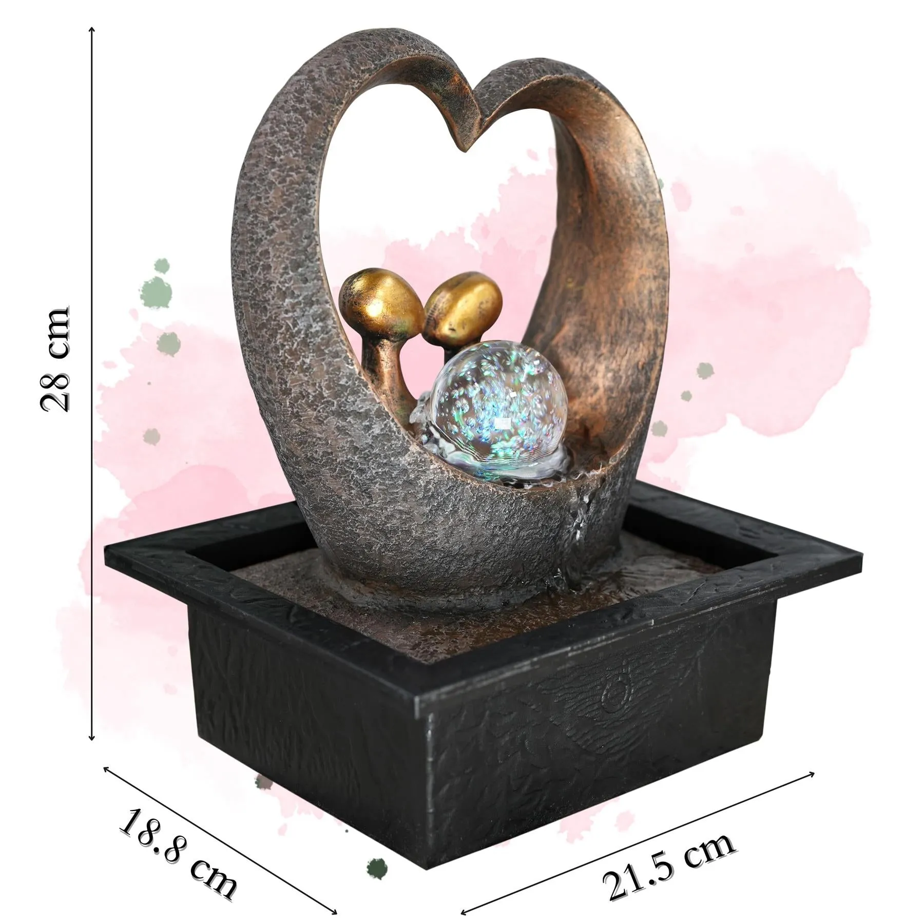 Heart Water Feature Outdoor With LED
