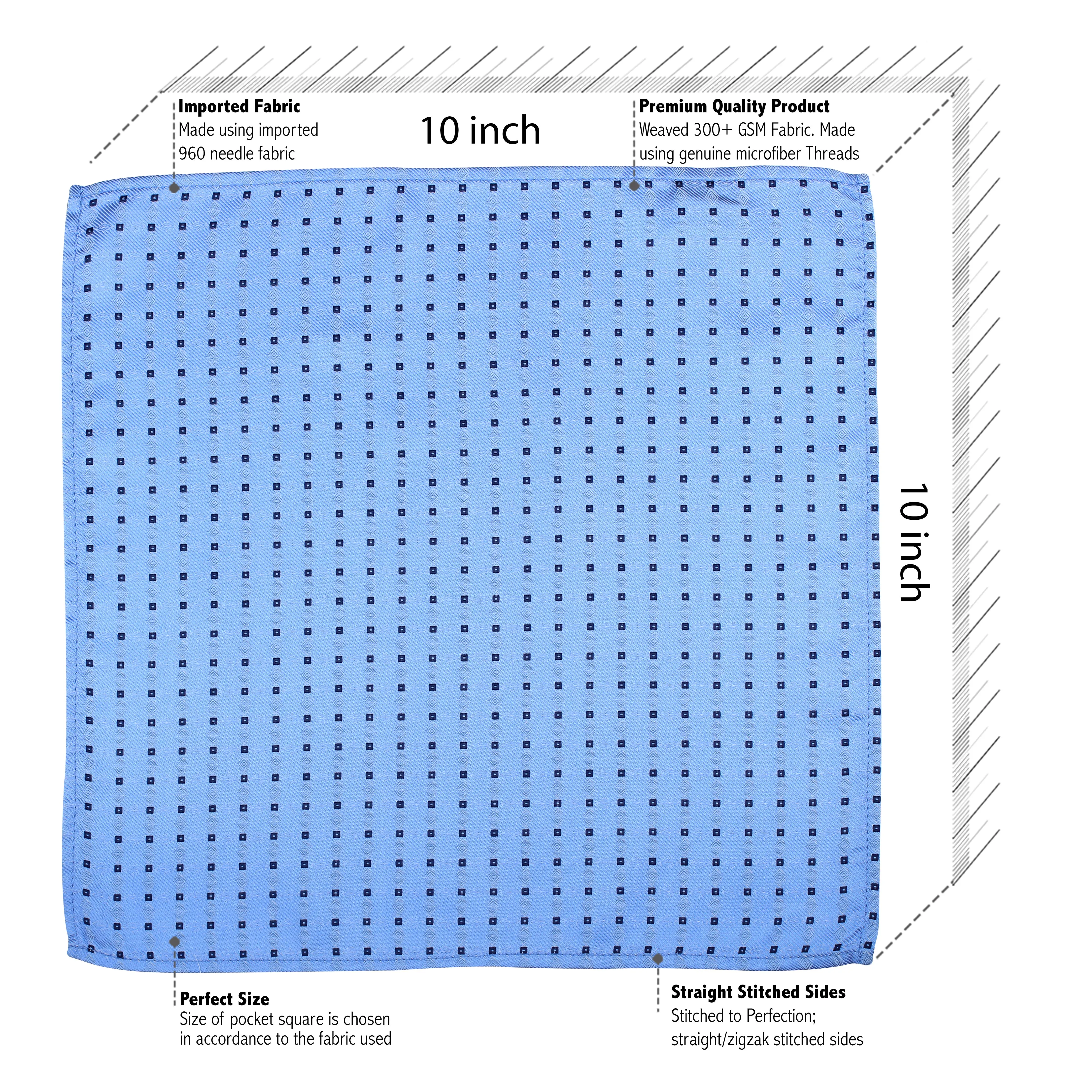 Kovove Cyan Checkered Necktie and Pocket Square Gift Box