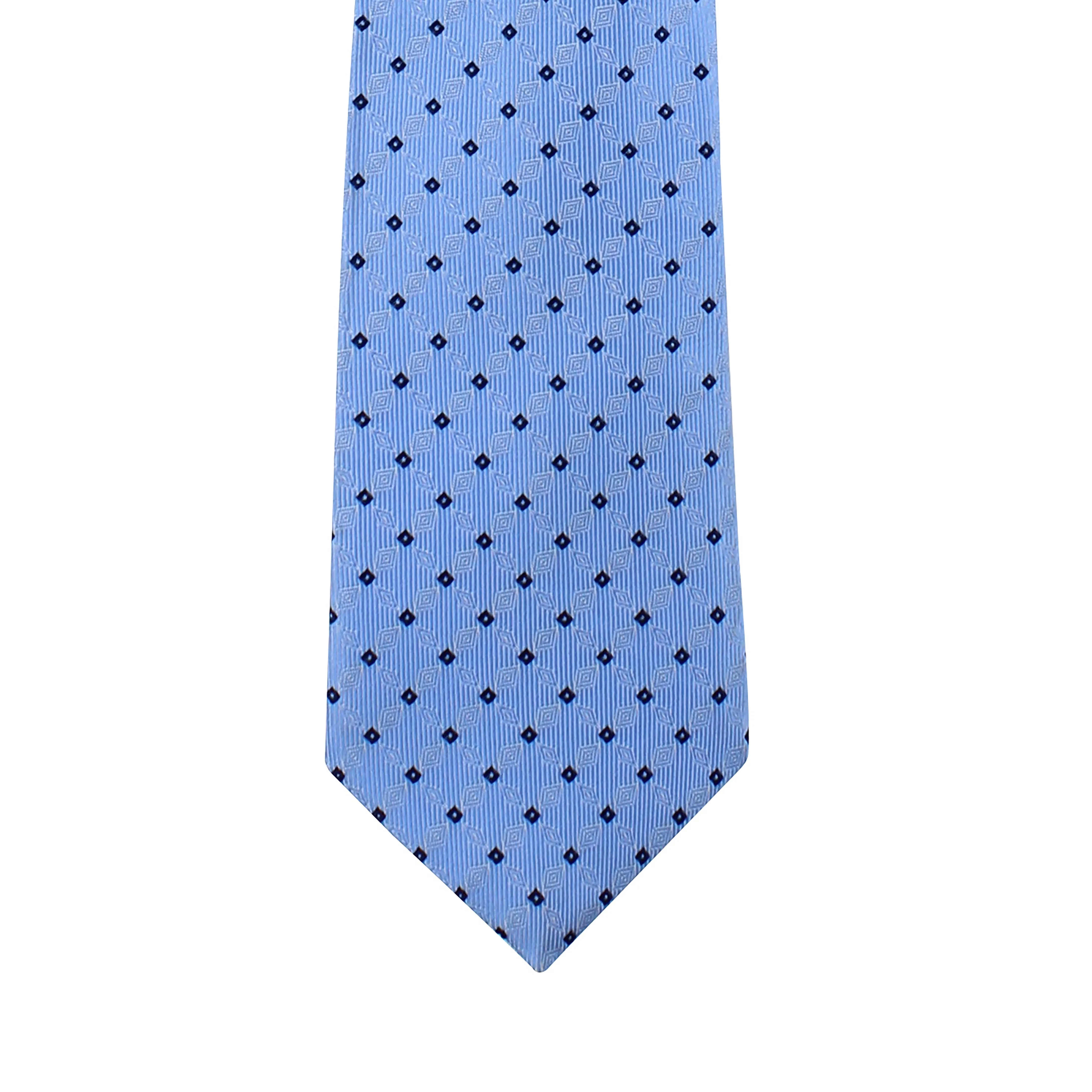 Kovove Cyan Checkered Necktie and Pocket Square Gift Box