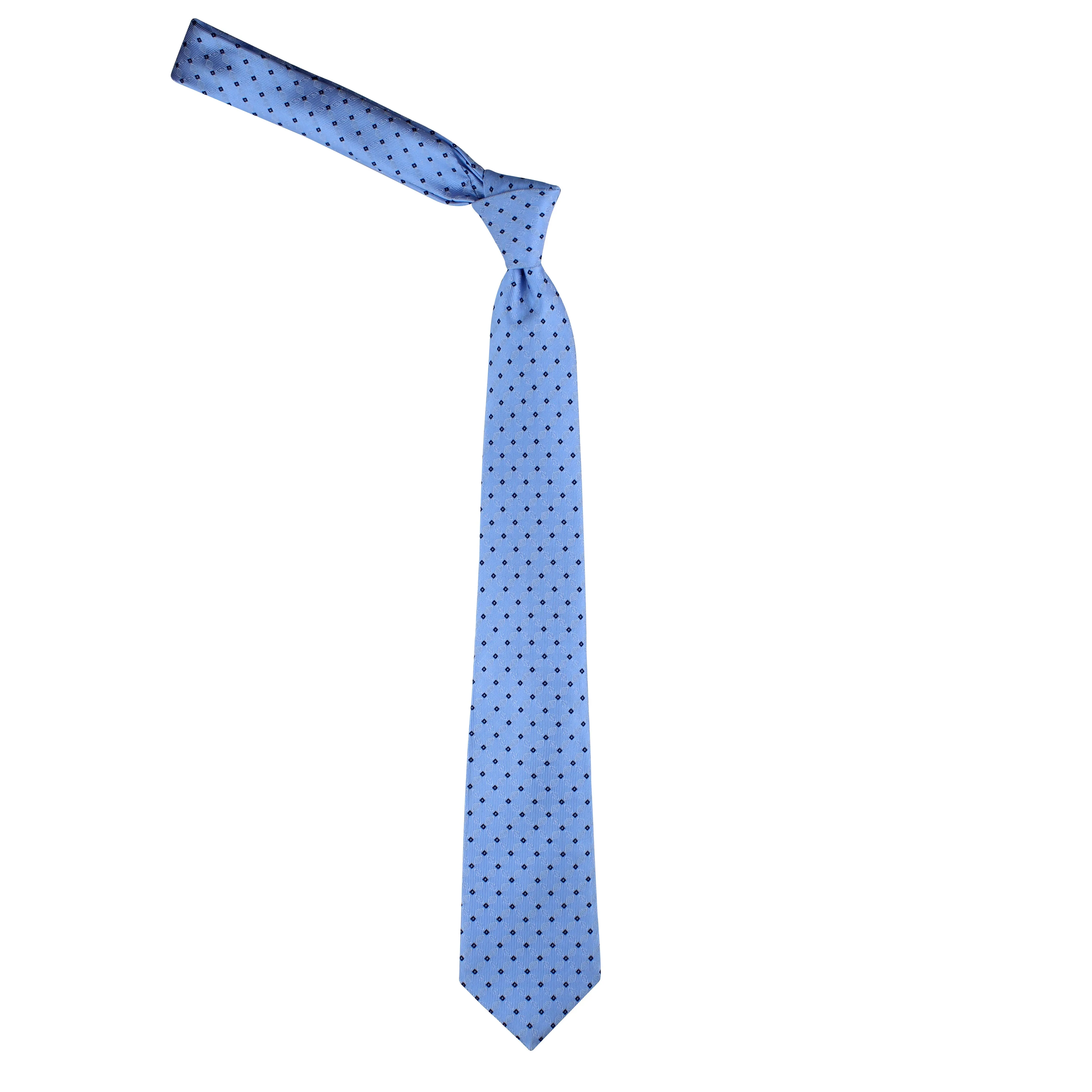 Kovove Cyan Checkered Necktie and Pocket Square Gift Box