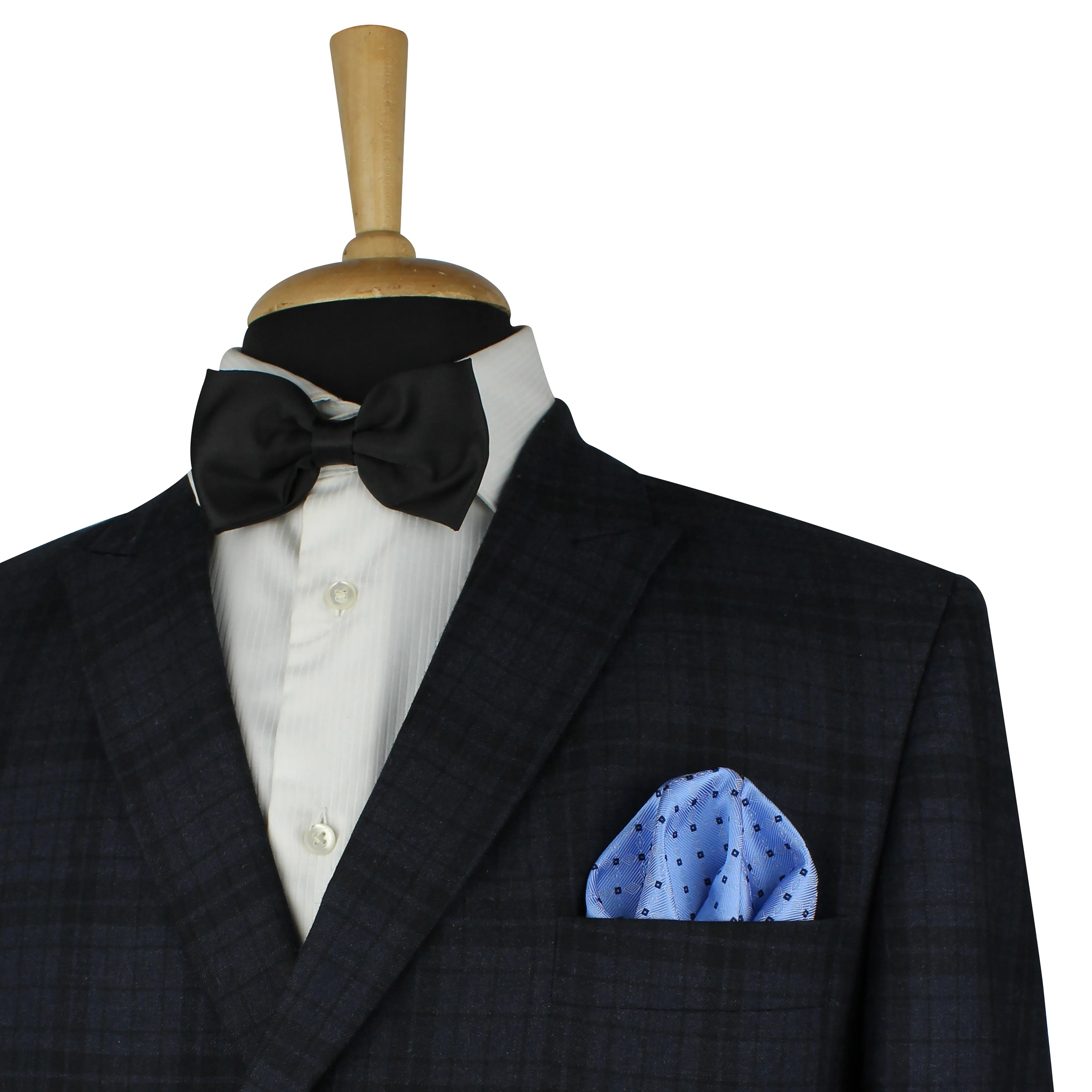 Kovove Cyan Checkered Necktie and Pocket Square Gift Box