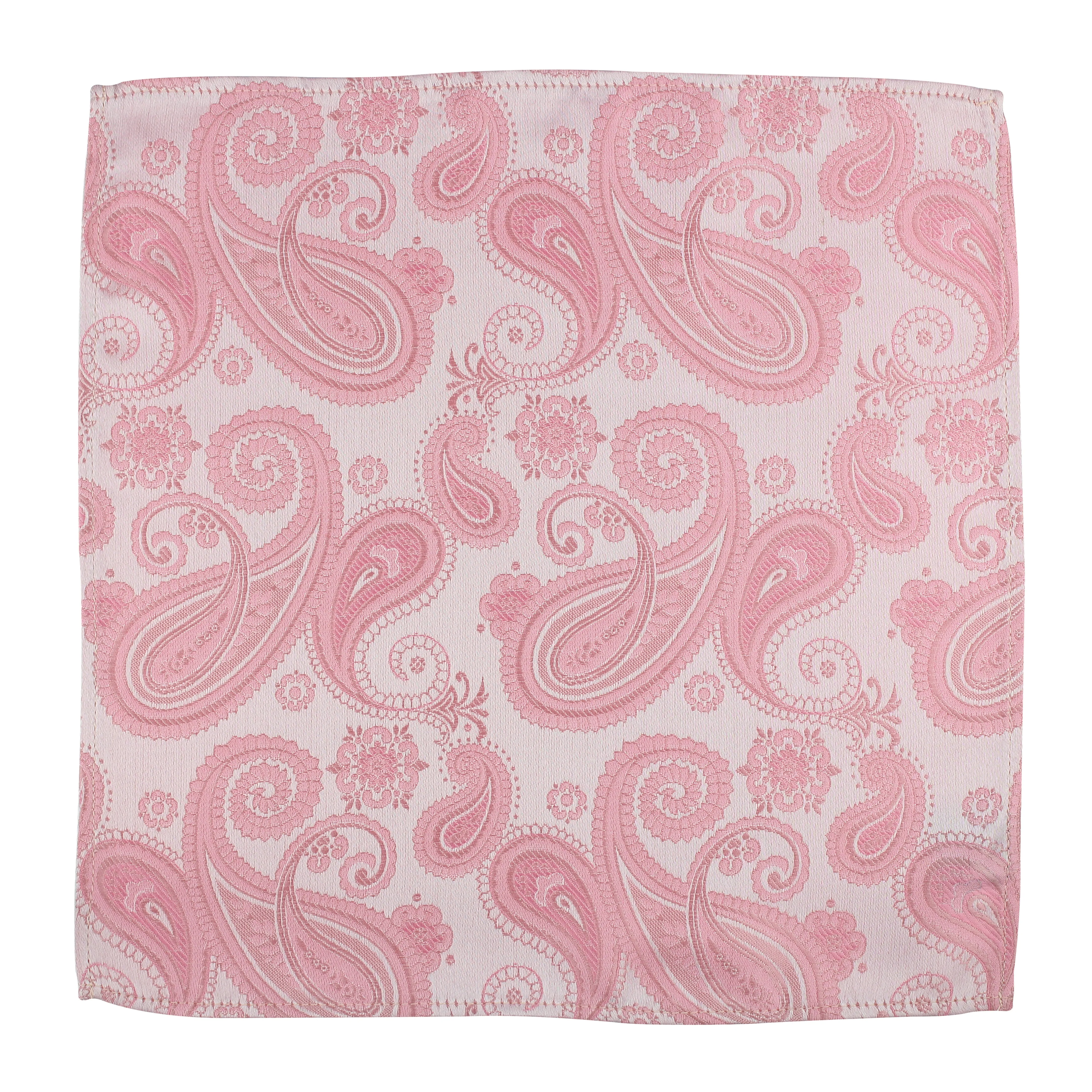 Kovove Pleasing Pink Paisley Pocket Square For Men