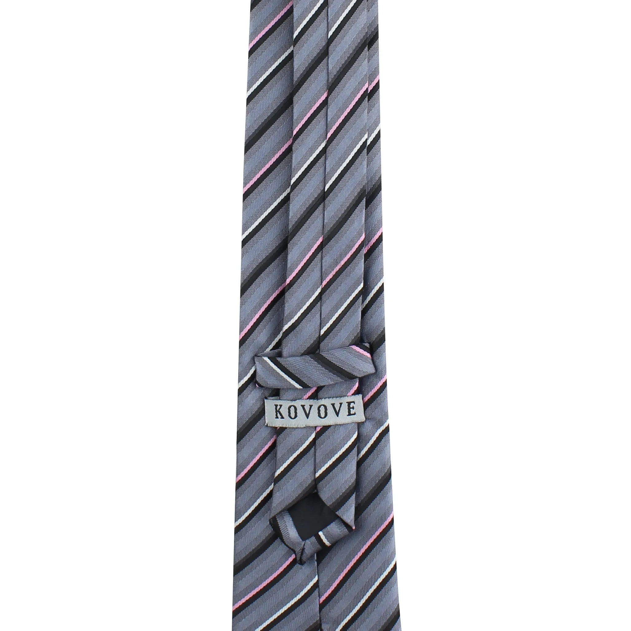 Kovove The Striped Spellbound Grey Necktie For Men