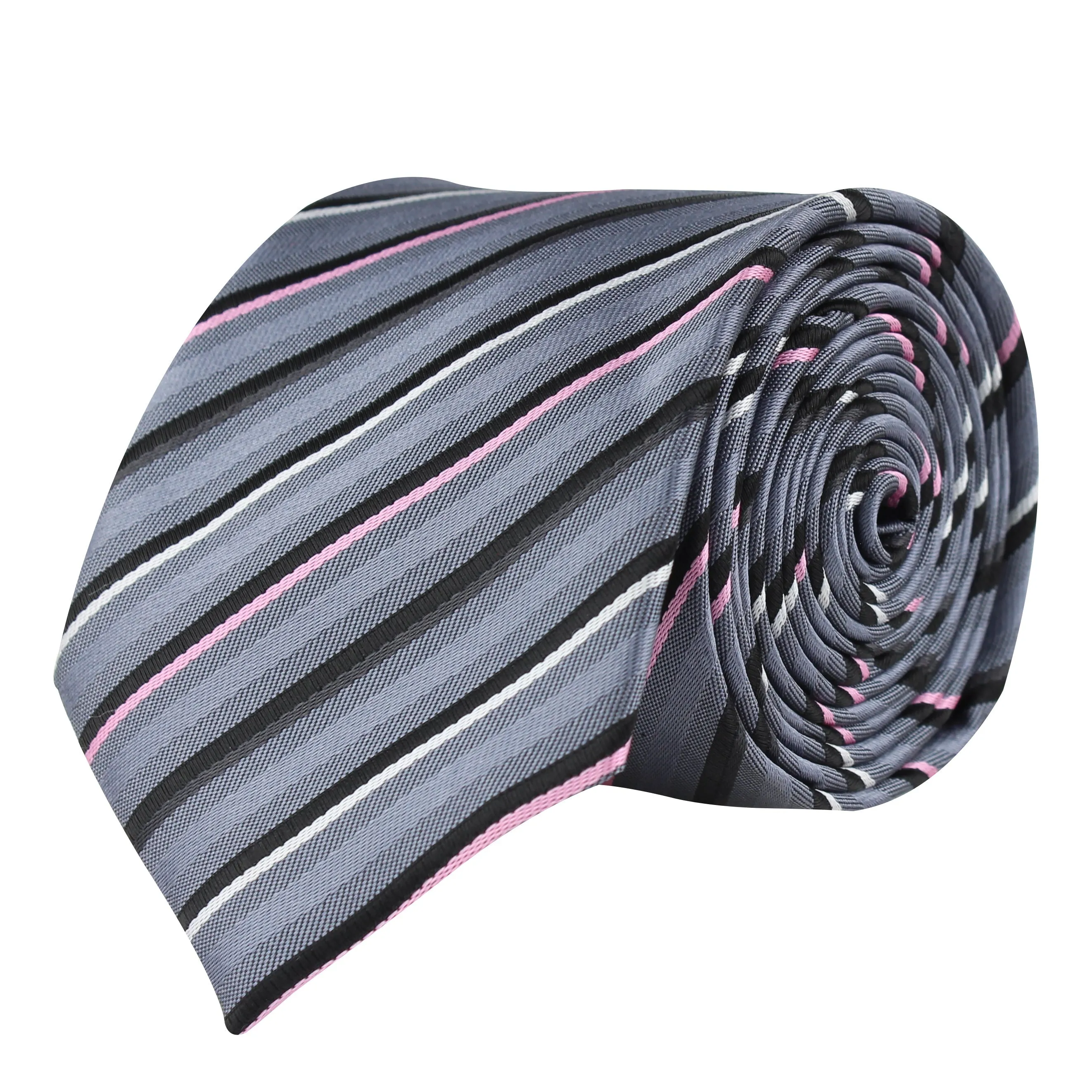 Kovove The Striped Spellbound Grey Necktie For Men