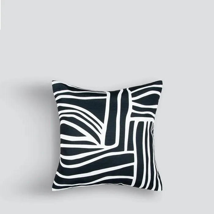 Maze Black Outdoor Cushion (Polyester)