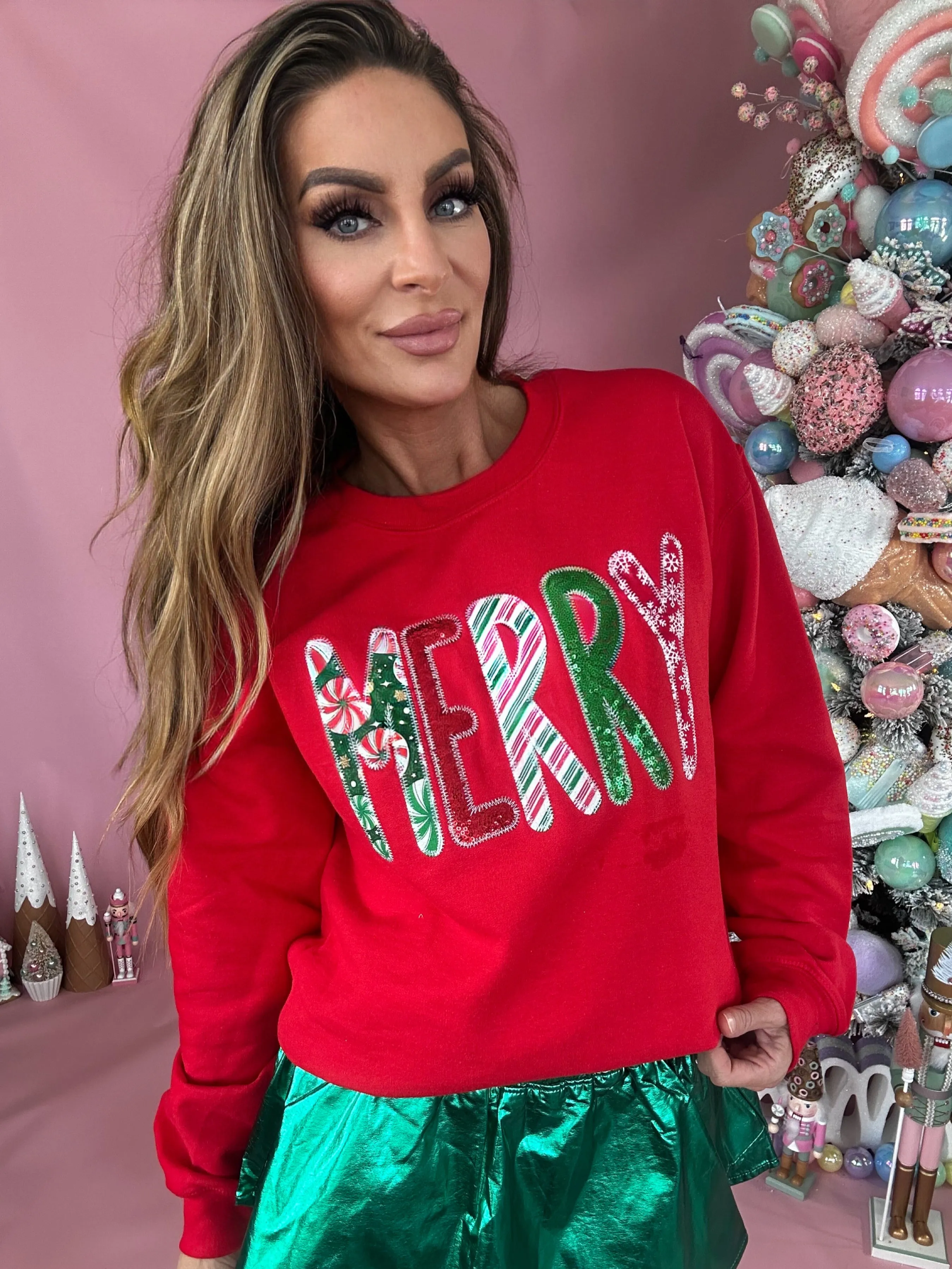 Merry Embroidery Sweatshirt