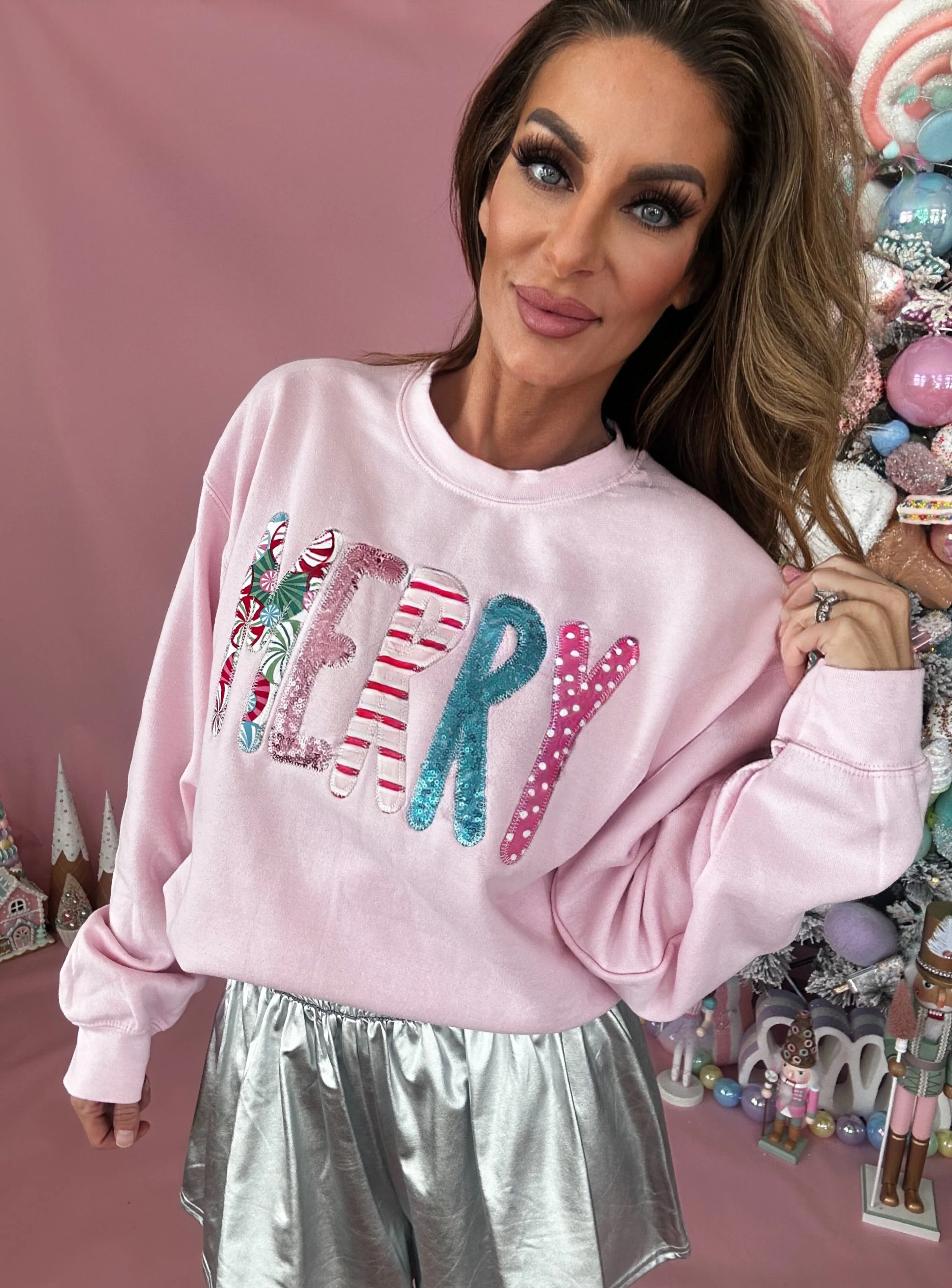 Merry Embroidery Sweatshirt