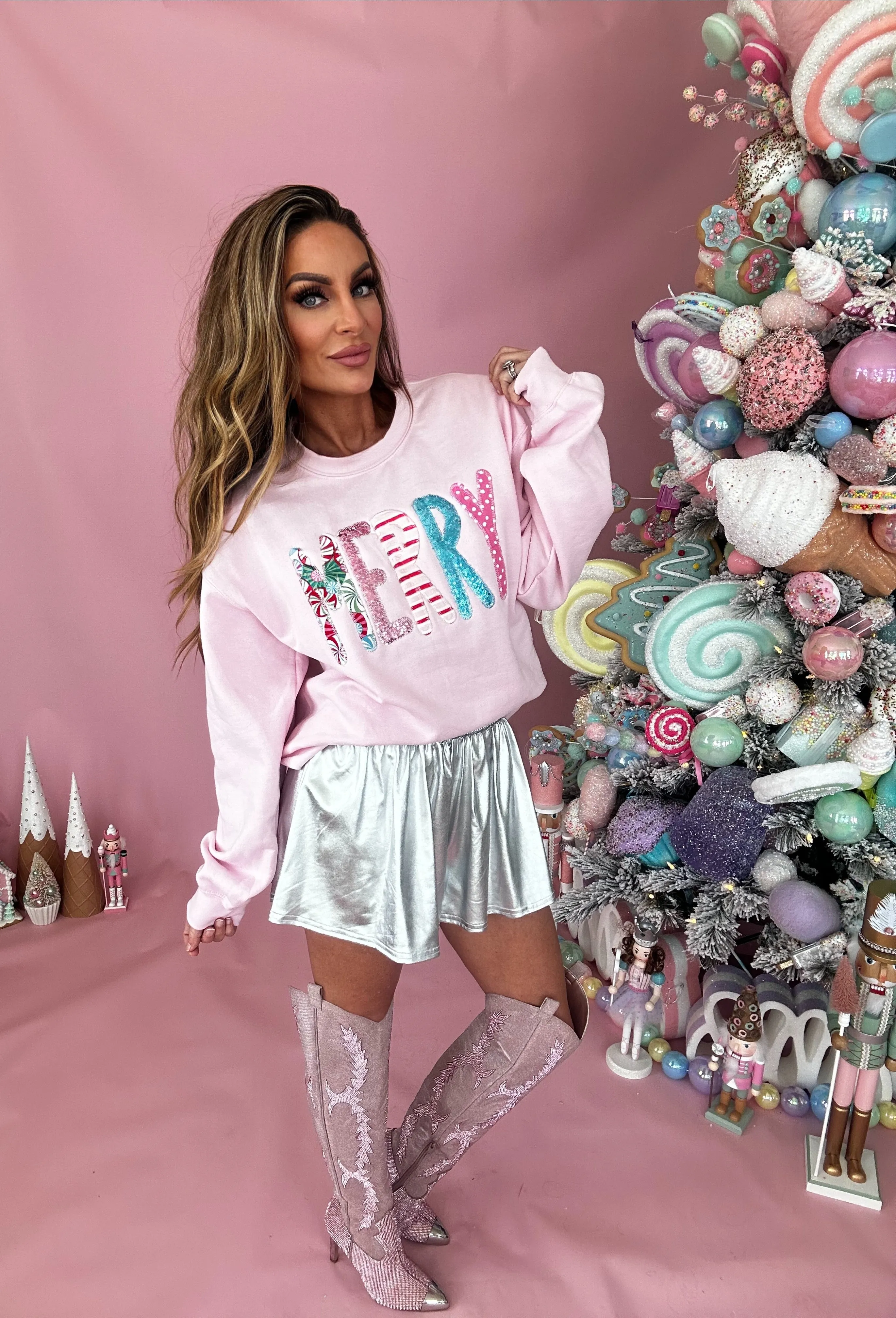 Merry Embroidery Sweatshirt