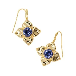 New - Kendra Scott Lily 14K Gold Over Brass Drop Earrings - Blue