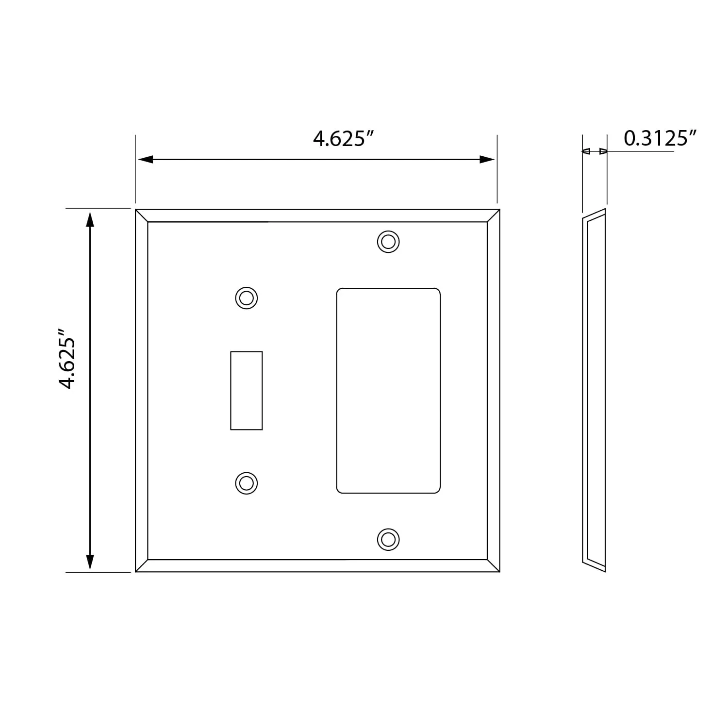 New York Switch Plate with Toggle and Rocker in Satin Nickel