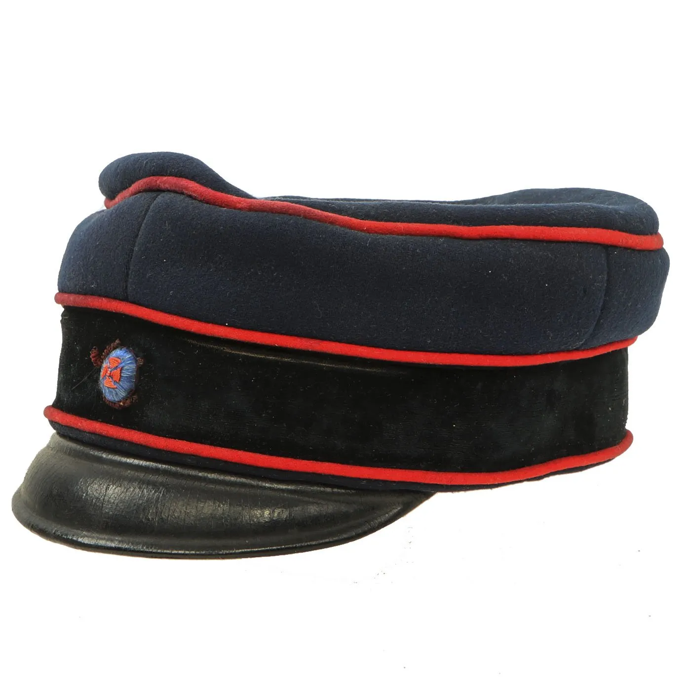 Original Imperial German WWI Dark Blue Artillery Officers Visor Cap - Dunkelblau