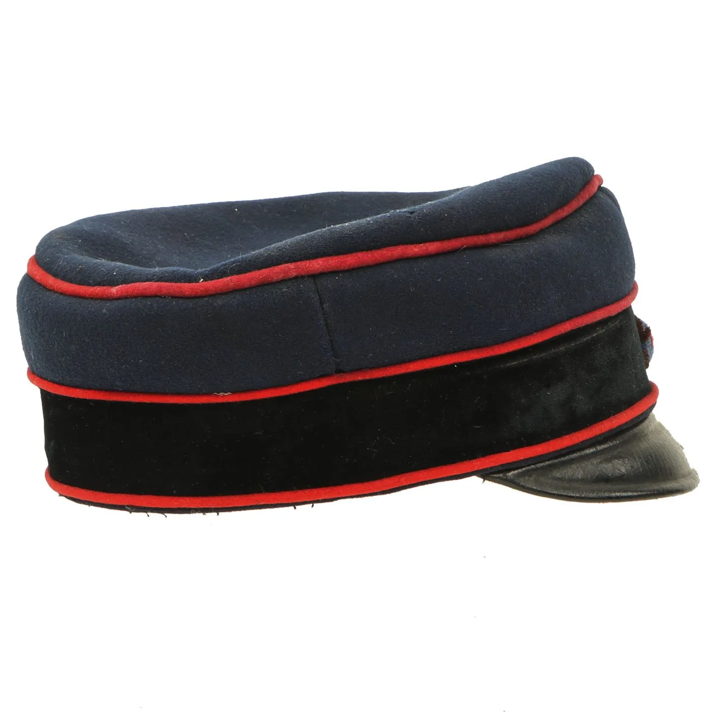 Original Imperial German WWI Dark Blue Artillery Officers Visor Cap - Dunkelblau