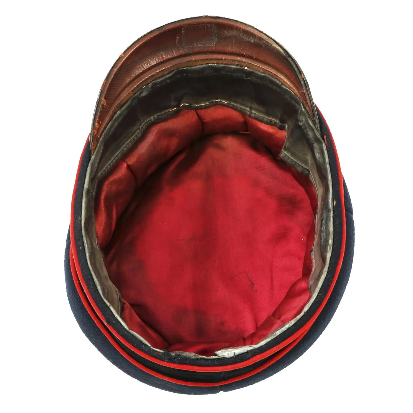 Original Imperial German WWI Dark Blue Artillery Officers Visor Cap - Dunkelblau
