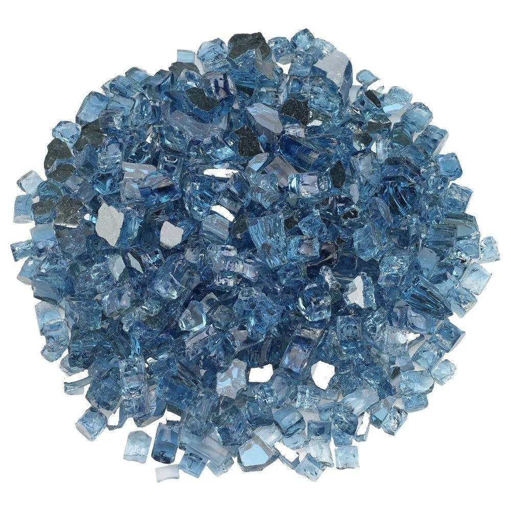 Pacific Blue Reflective 1/2" Fire Glass