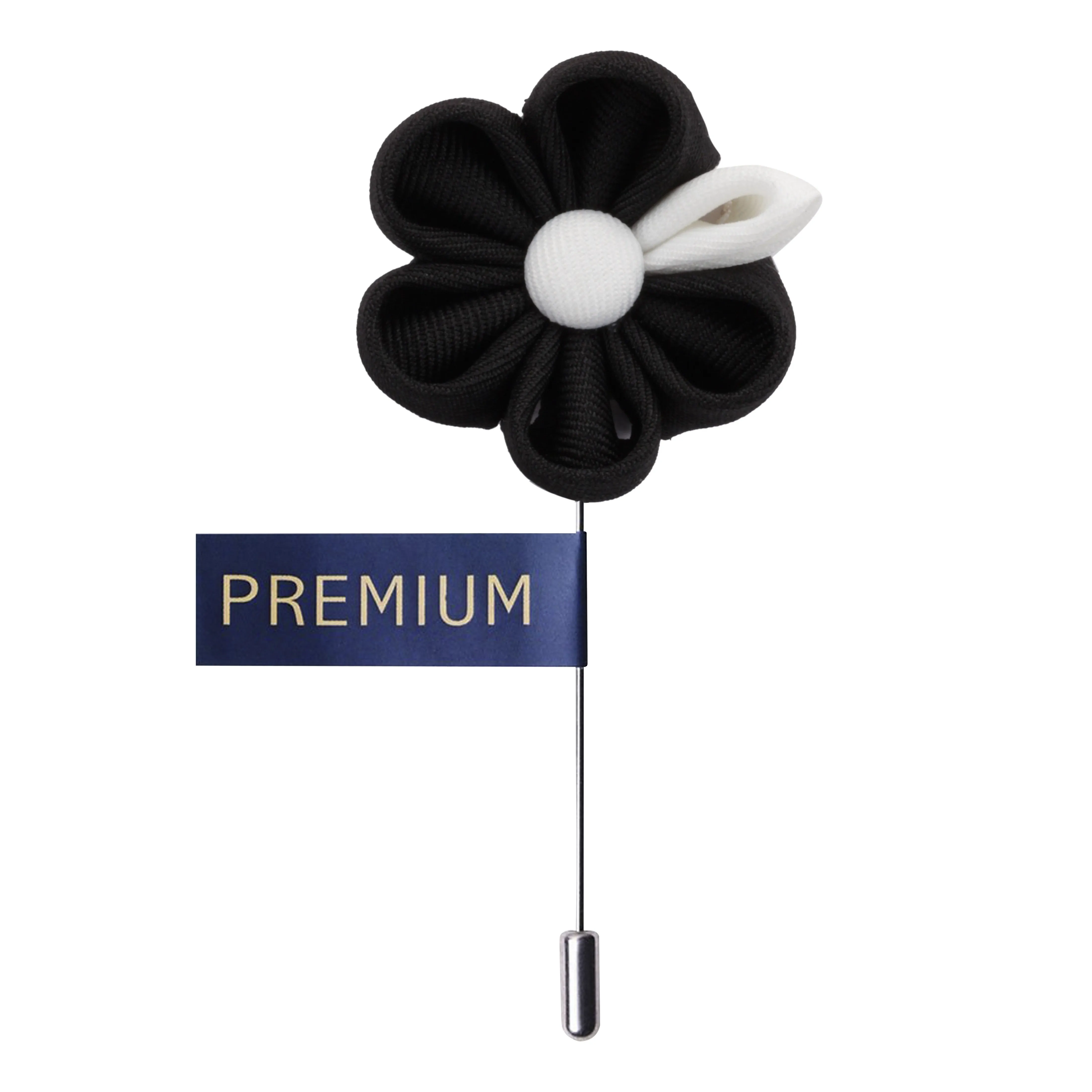 Peluche Dual Shaded Beauty Black & White Colored Brooch / Lapel Pin for Men