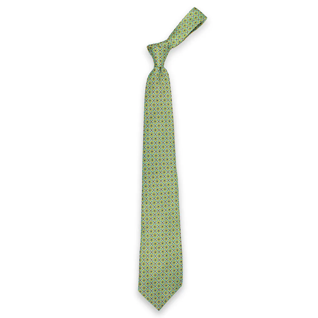 Peluche Lime Fusion Green Broad Neck Tie & Pocket Square Set for Men
