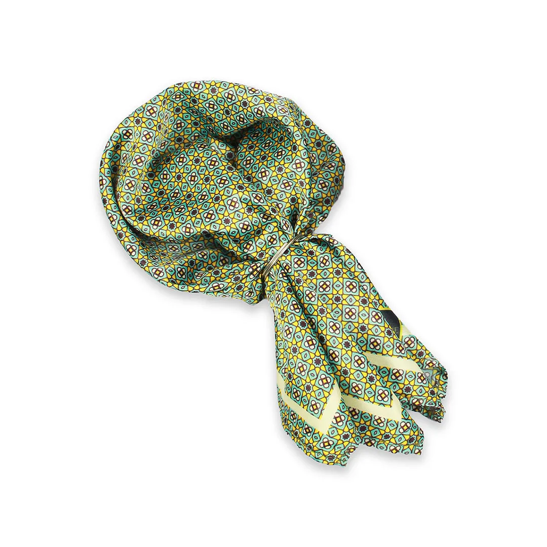 Peluche Lime Fusion Green Broad Neck Tie & Pocket Square Set for Men