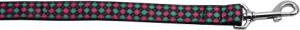 Pink And Blue Plaid Nylon Dog Leash 5-8 Inch Wide 6ft Long