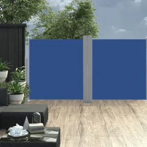 Retractable Side Awning Blue 120x600 cm