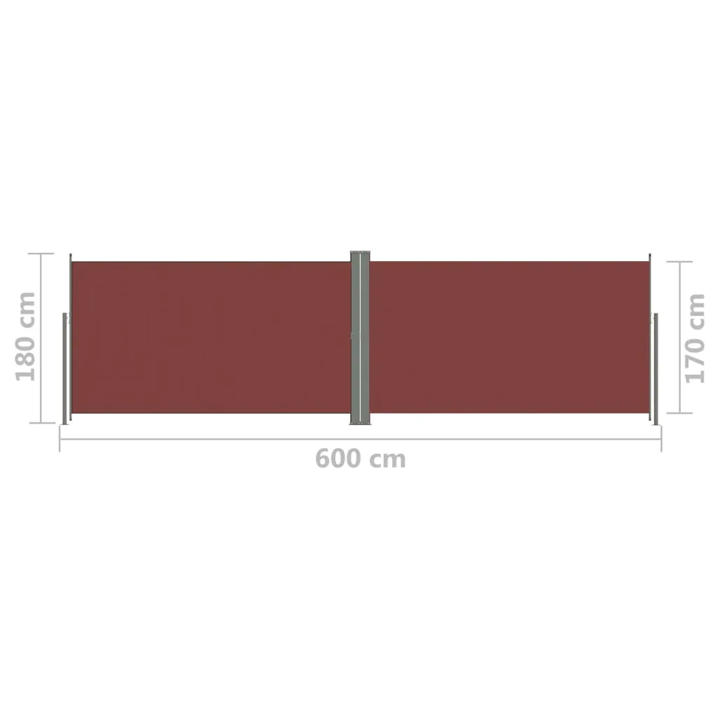 Retractable Side Awning Brown 180x600 cm