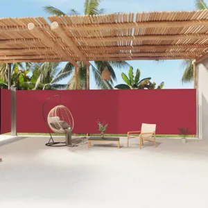 Retractable Side Awning Red 200x1200 cm