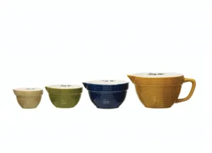 Stoneware Batter Bowl Measuring Cups Set