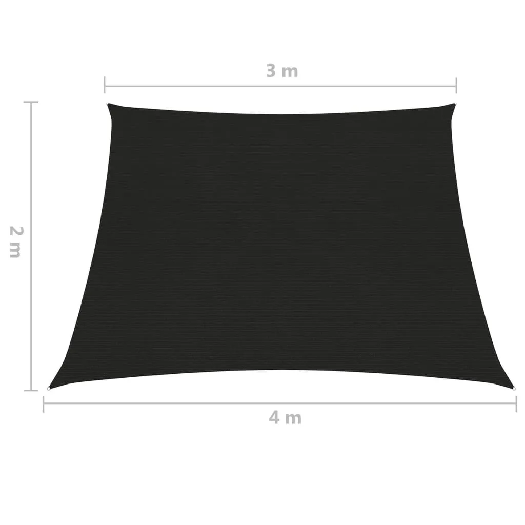 Sunshade Sail 160 g/m² Black 3/4x2 m HDPE