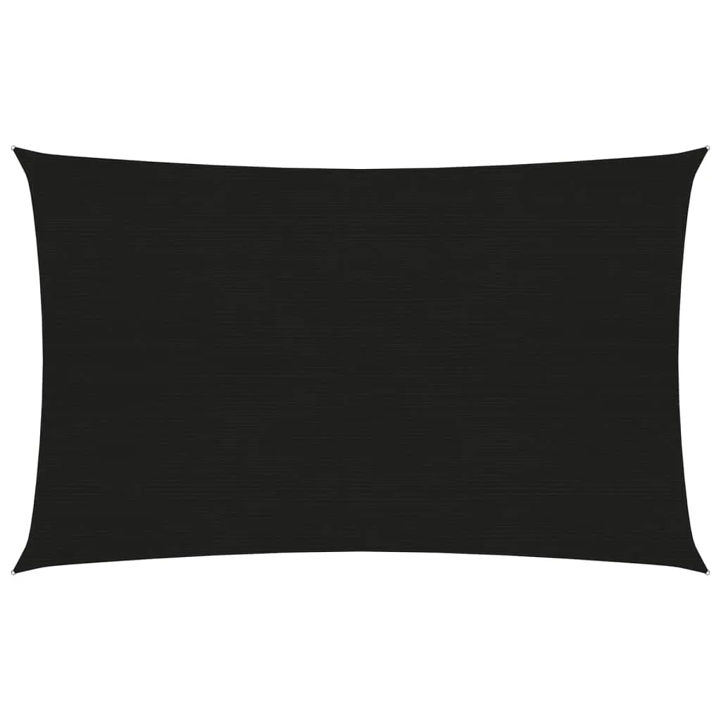 Sunshade Sail 160 g/m² Black 5x7 m HDPE