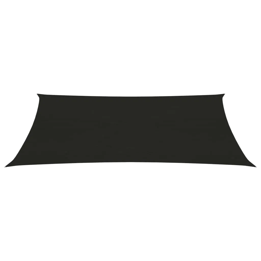 Sunshade Sail 160 g/m² Black 5x7 m HDPE
