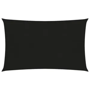 Sunshade Sail 160 g/m² Black 5x7 m HDPE