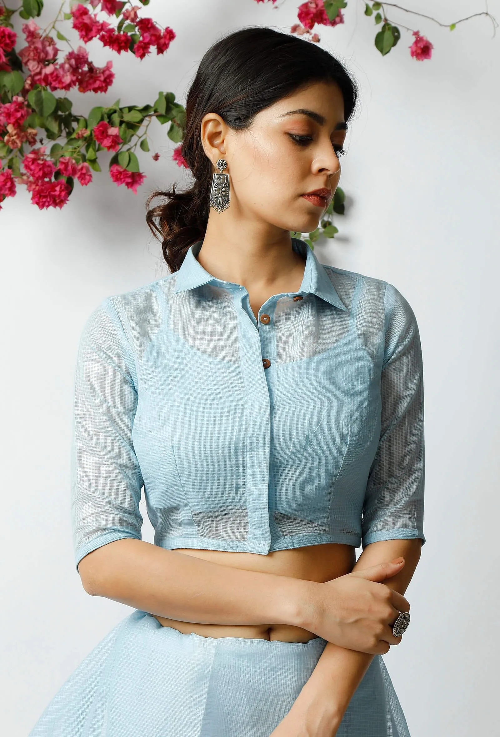 The Ravishing Sky Blue Cotton Blouse